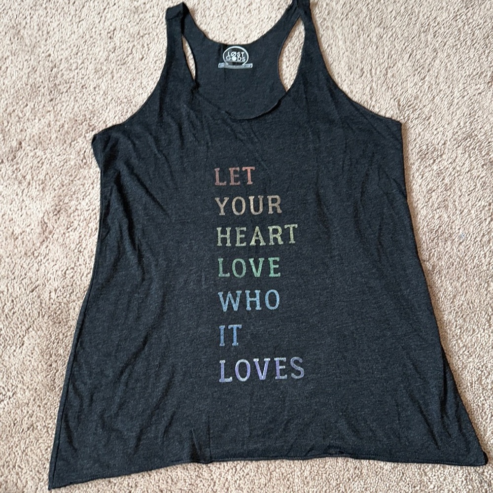 Women’s size large pride racer back tank top SUPER SOFT AND COMFORTABLE!